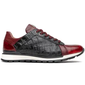 Marco Di Milano Portici Caiman & Lizard Sneakers Wine/Black Combo