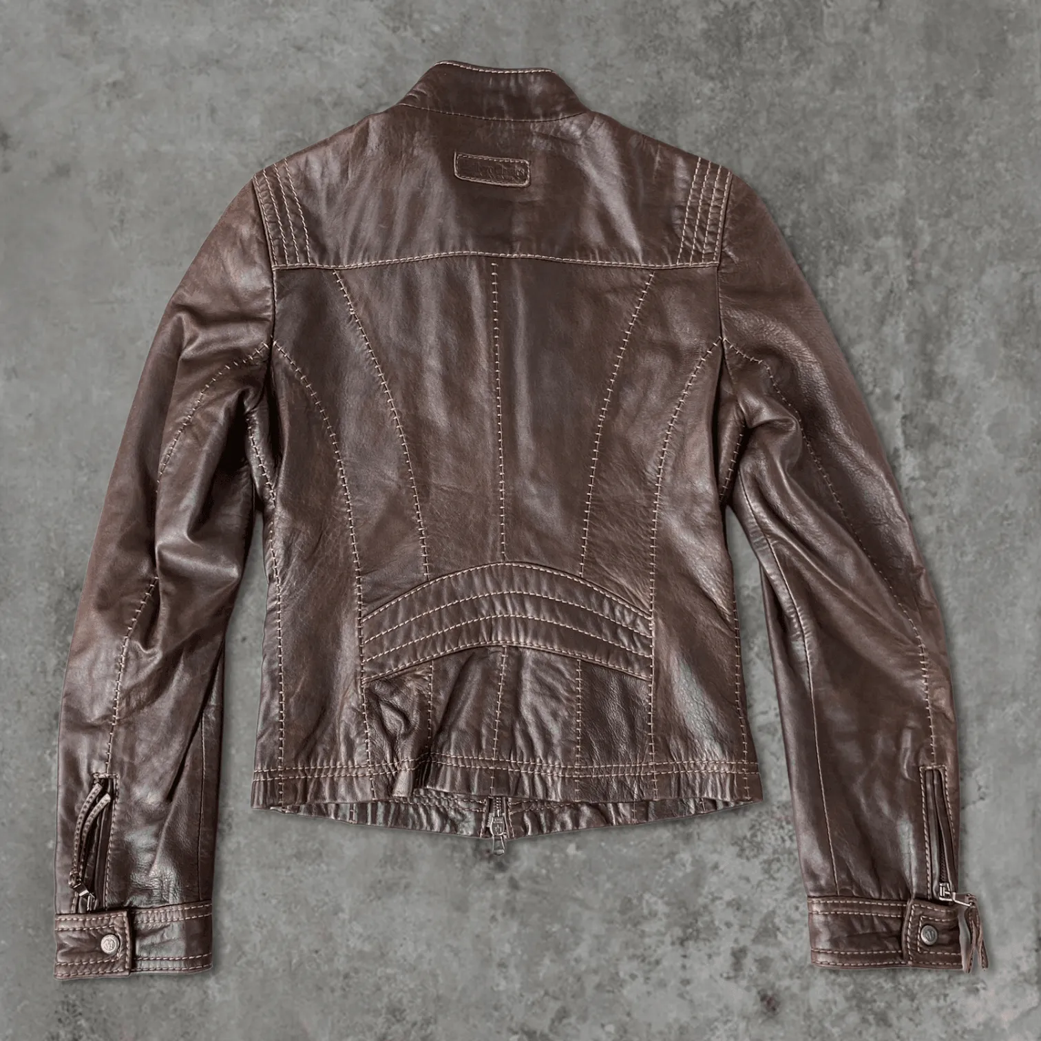 MARLBORO LEATHER BIKER JACKET - S