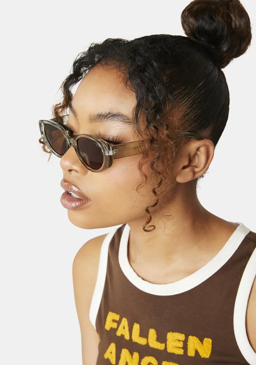 Marley Mint Brown Oval Sunglasses-