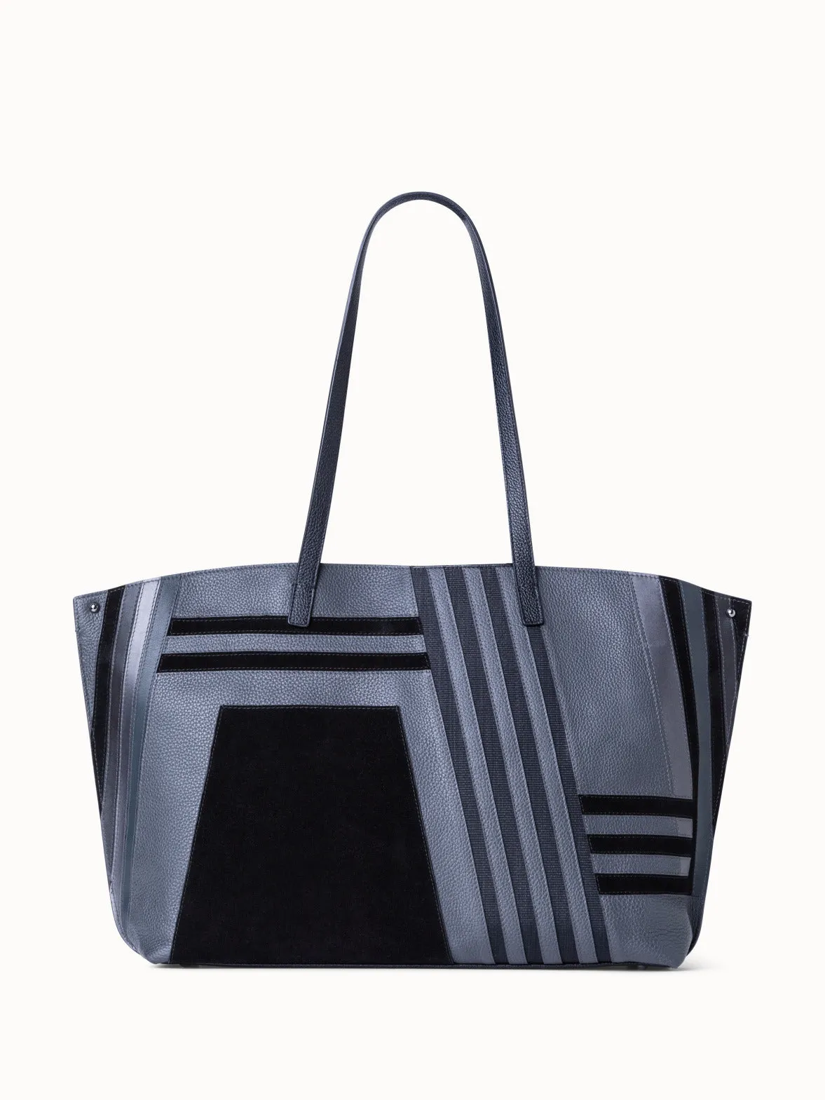 Medium Ai Shoulder Bag in Zig Zag Trapezoid Leather Patchwork