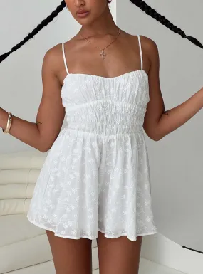 Melisande Broderie Romper White