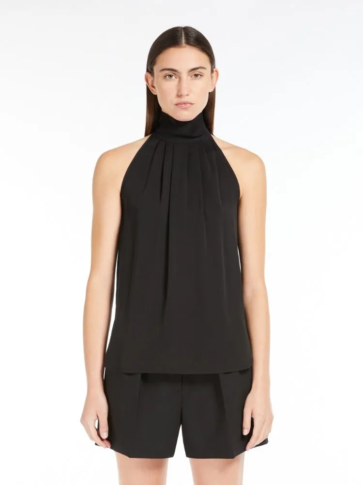 MEMORE TOP-WOVEN WAISTCOAT BLACK