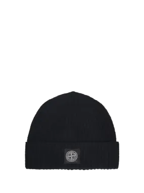 MEN STONE ISLAND BLACK VIRGIN WOOL HAT