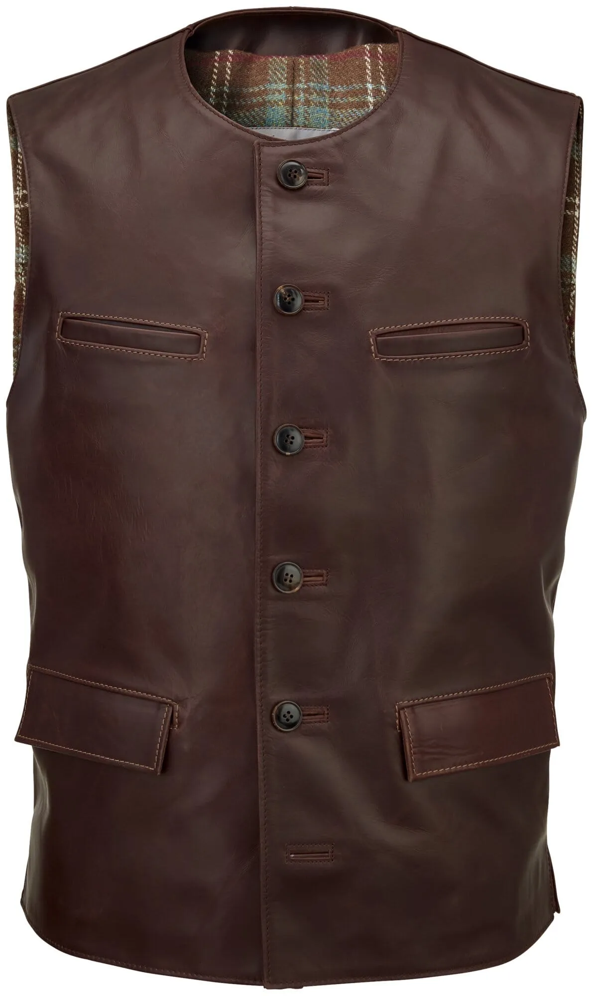 Men vest horse leather, Auburn | Manufactum