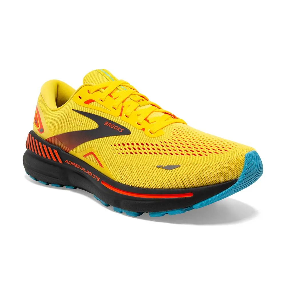 Men's Adrenaline GTS 23 Running Shoe - Yellow/Foraged Iron/Orange - Regular (D)