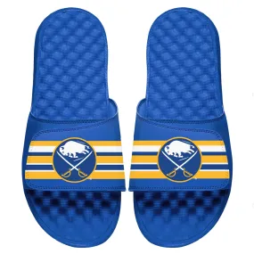 Men's Buffalo Sabres ISlide Royal Stripe Logo Slide Sandals