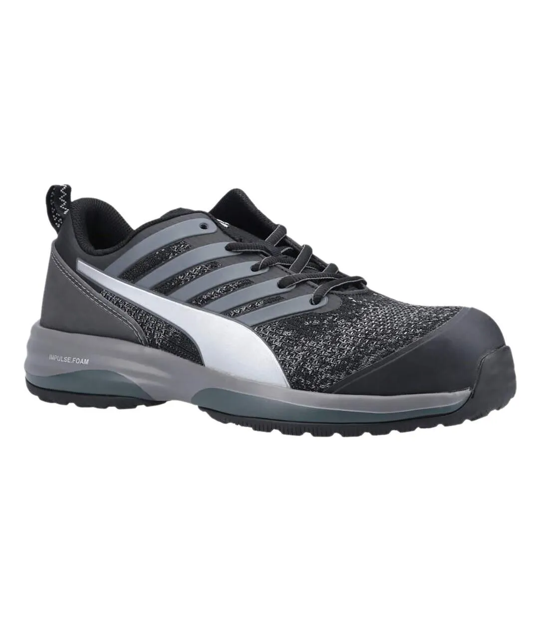 Mens charge low safety trainers black/grey Puma