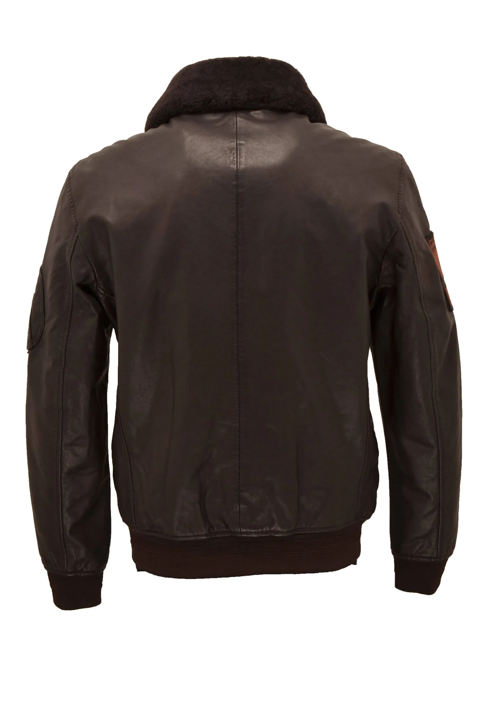 Men's dark brown redskins blower pilot style leather jacket