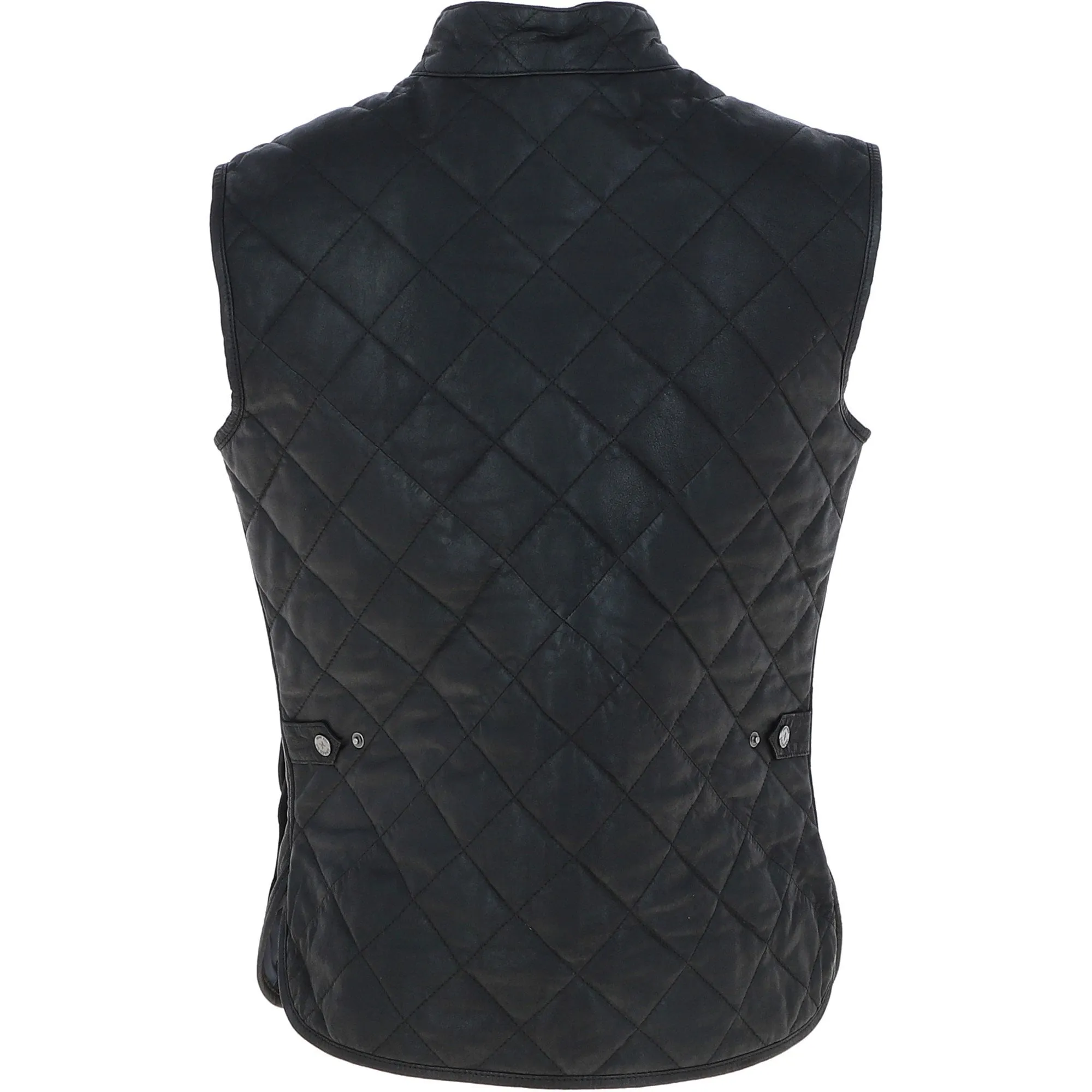 Mens Diamond Quilted Leather Gilet Black : M-15 vest