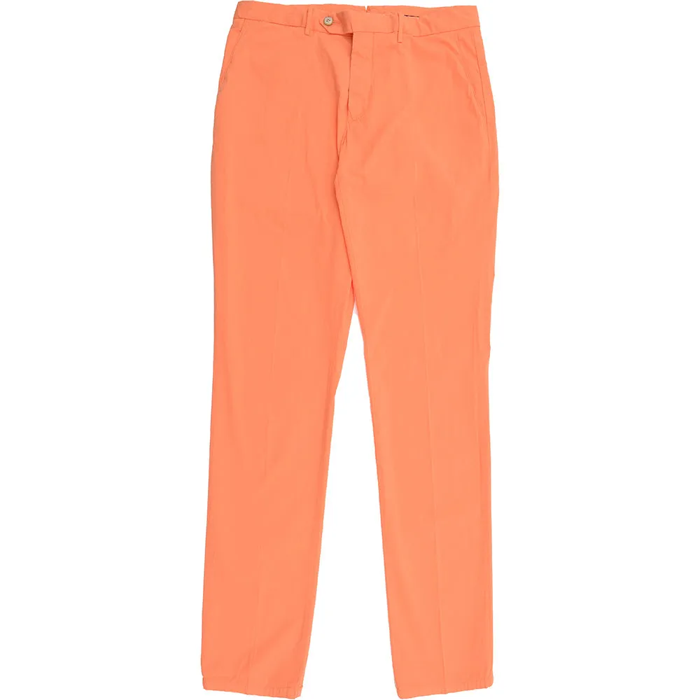 Men's Hackett Cotton Poplin Trousers In Faded Orange