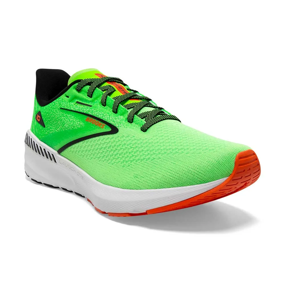 Men's Launch GTS 10 Running Shoe - Green Gecko/Red Orange/White - Regular (D)