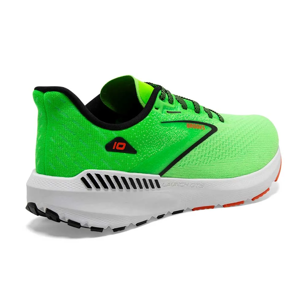 Men's Launch GTS 10 Running Shoe - Green Gecko/Red Orange/White - Regular (D)