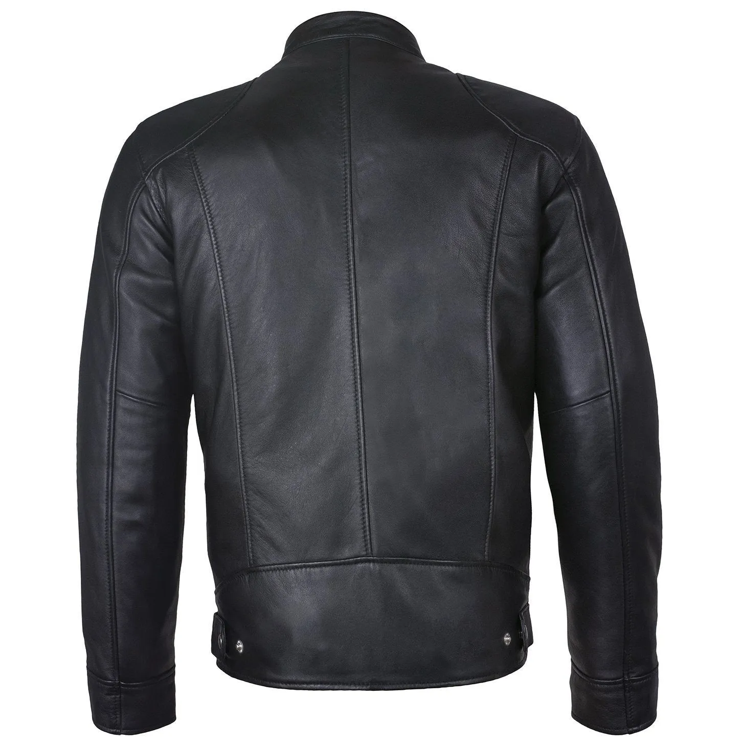 Men's Slim Fit Sword Cafe Racer Black Soft Leather Jacket