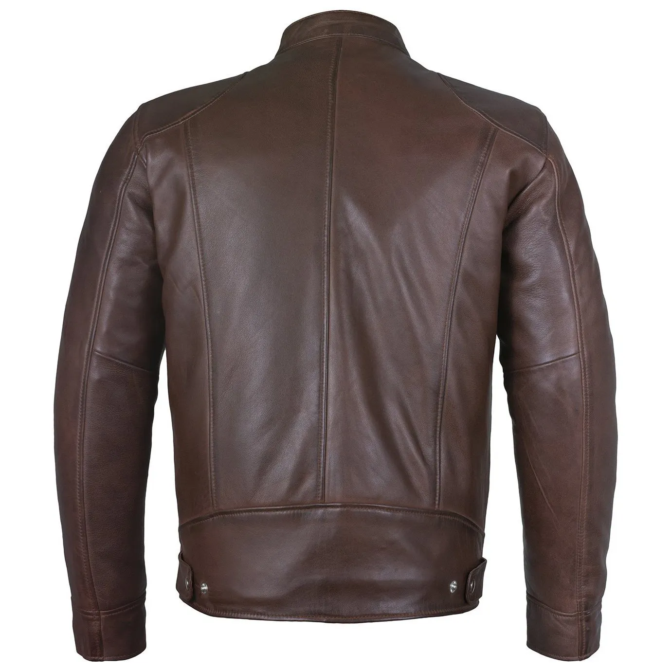 Men's Slim Fit Sword Cafe Racer Brown Soft Leather Jacket