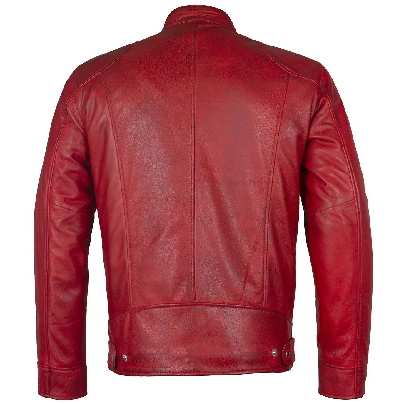 Men's Slim Fit Sword Cafe Racer Red Soft Leather Jacket