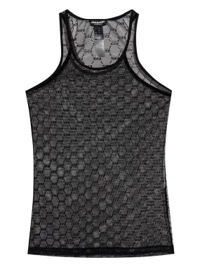 mesh monogram tank top