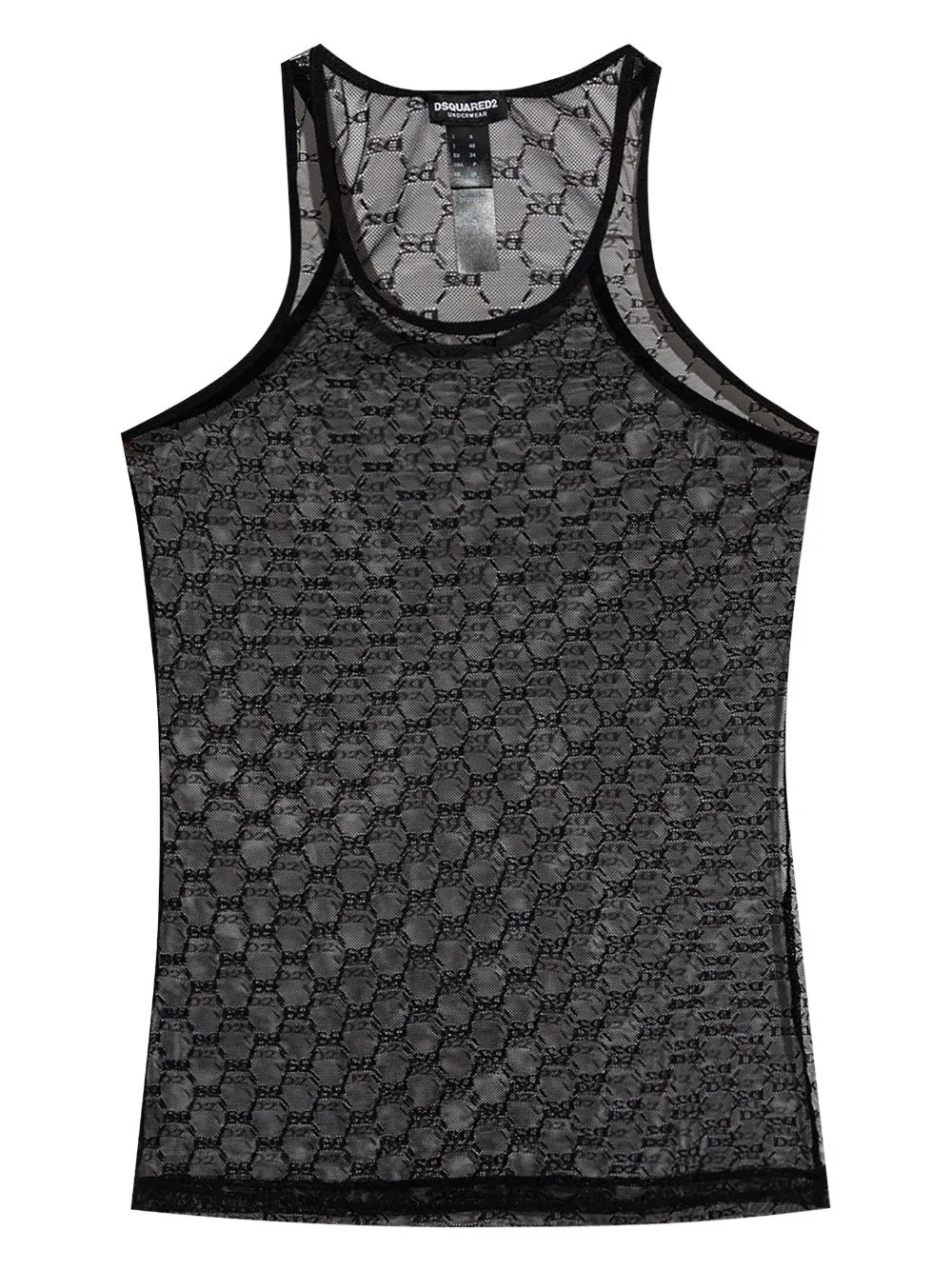 mesh monogram tank top