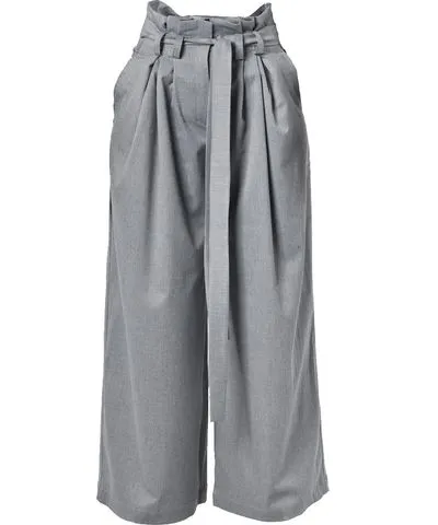 Metamorphoza Women's High-Waist Belted Trousers In Grey