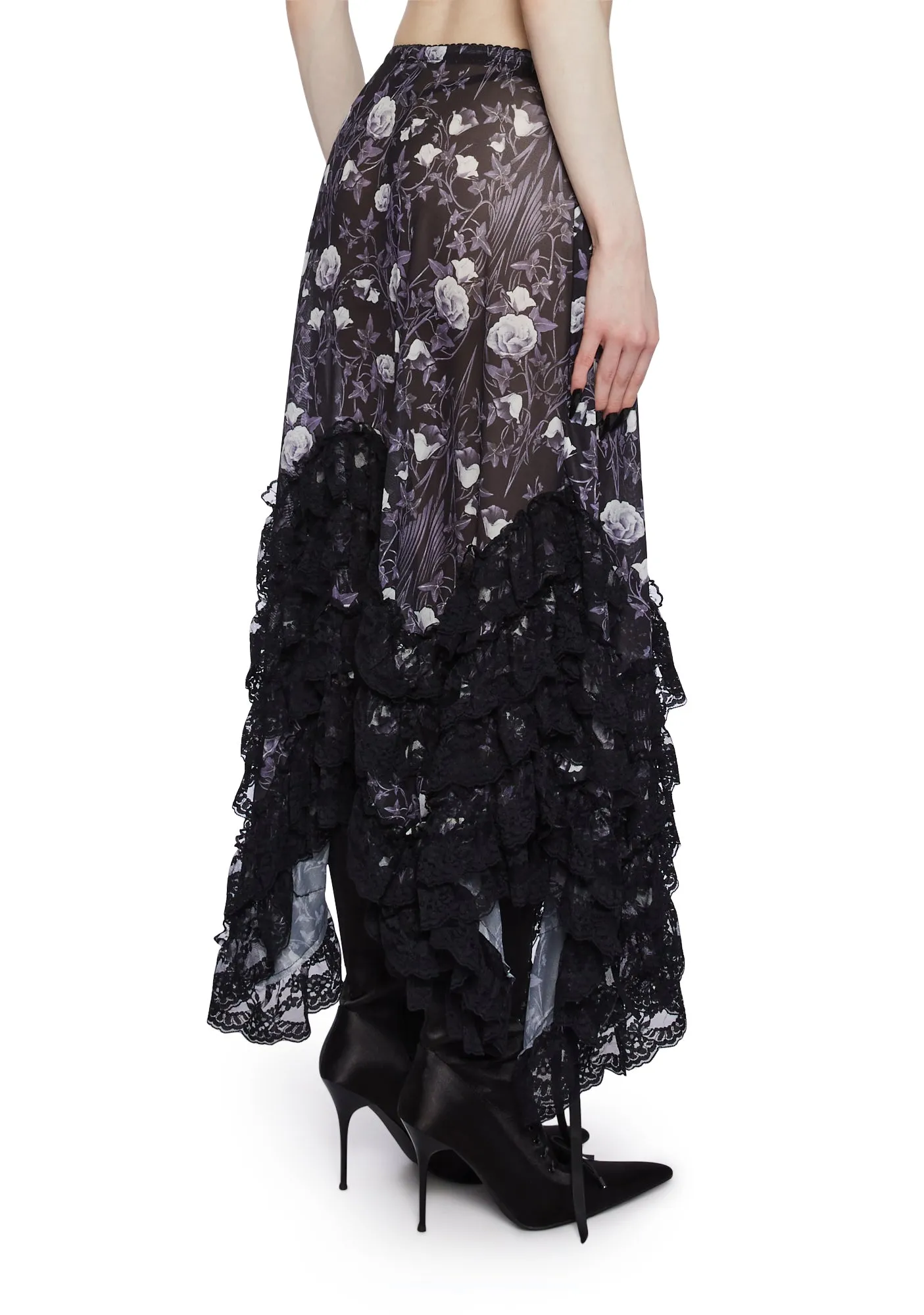 Midnight Bloom Maxi Skirt-