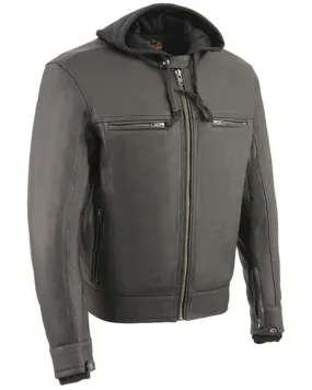 Milwaukee Leather Men's Lightweight Vented Scooter Style Leather Motorcycle Jacket - 4X