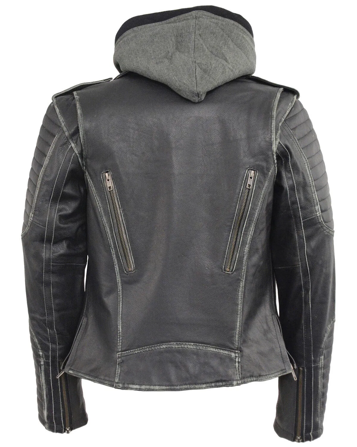 Milwaukee Leather Women's Rub-Off Hoodie Motorcycle Jacket - 3X