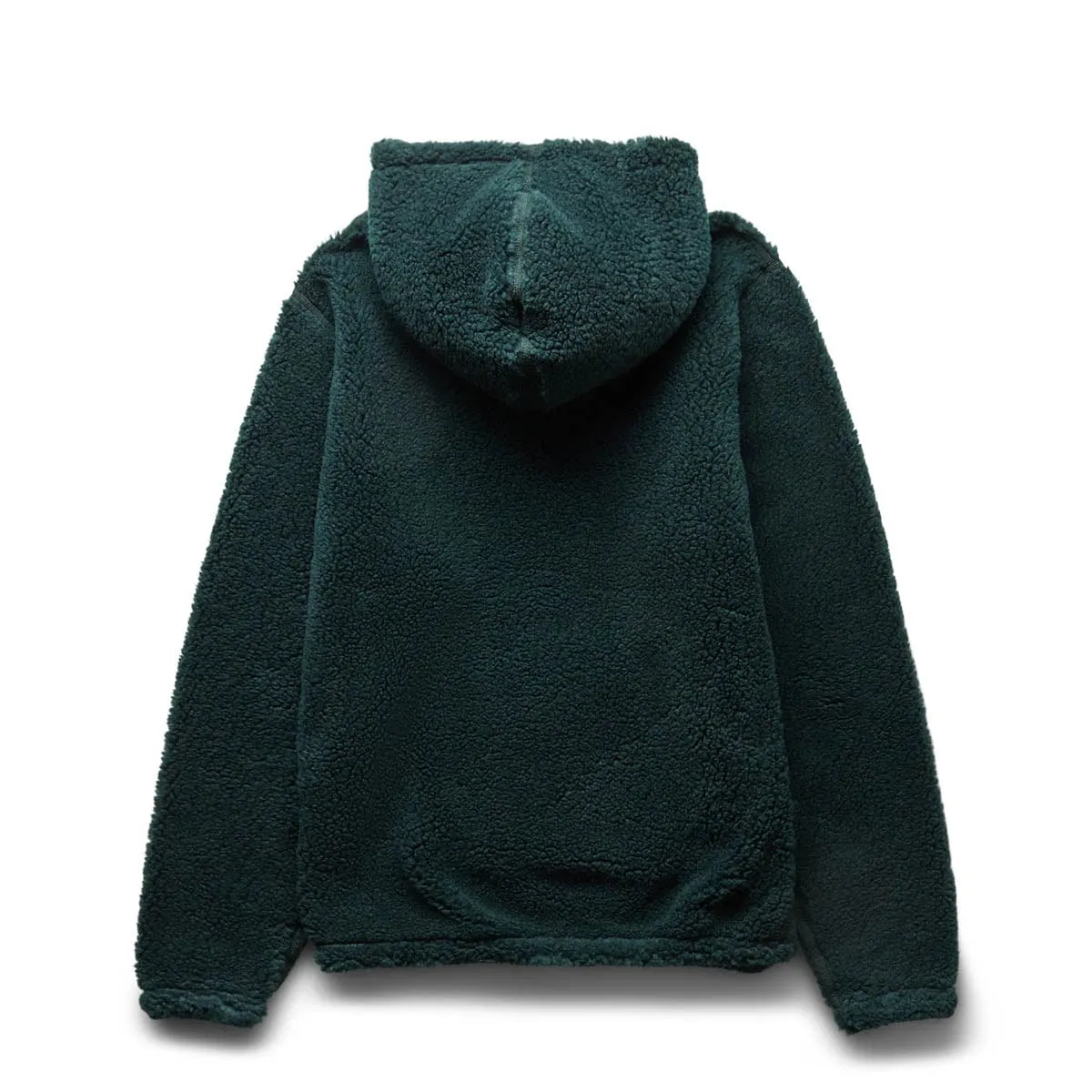 MIRRORED FLAG LOGO POLAR FLEECE HOODED PULLOVER PINE GREEN | Bodega