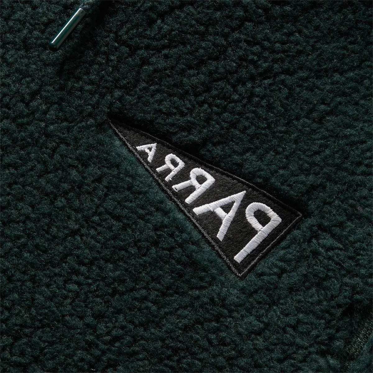 MIRRORED FLAG LOGO POLAR FLEECE HOODED PULLOVER PINE GREEN | Bodega