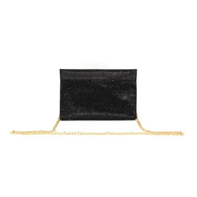 Monkee's Jewelry & Accessories Glitter Metallic Handbag- Black