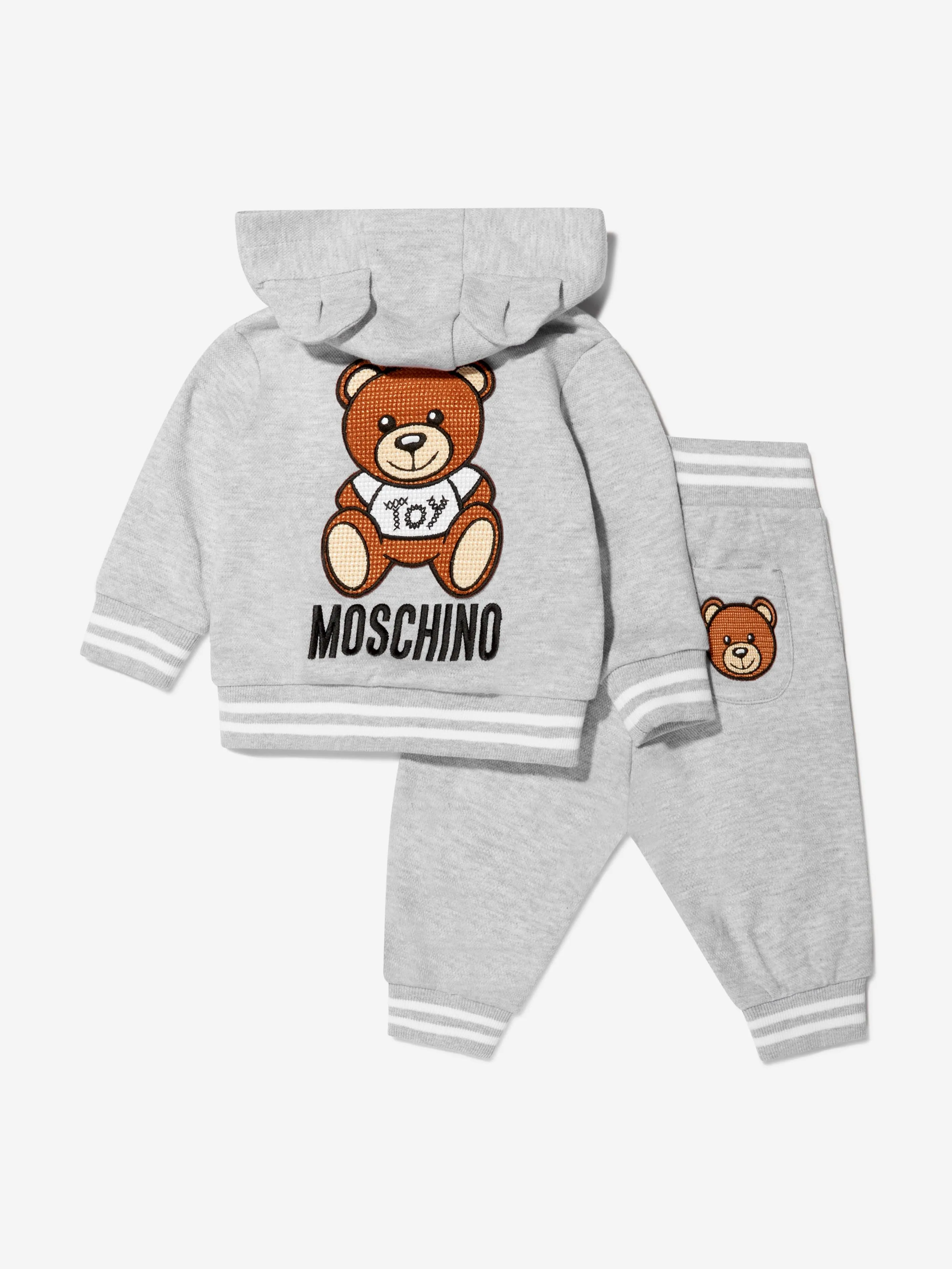 Moschino Baby Unisex Cotton Teddy Hooded Tracksuit With Ears