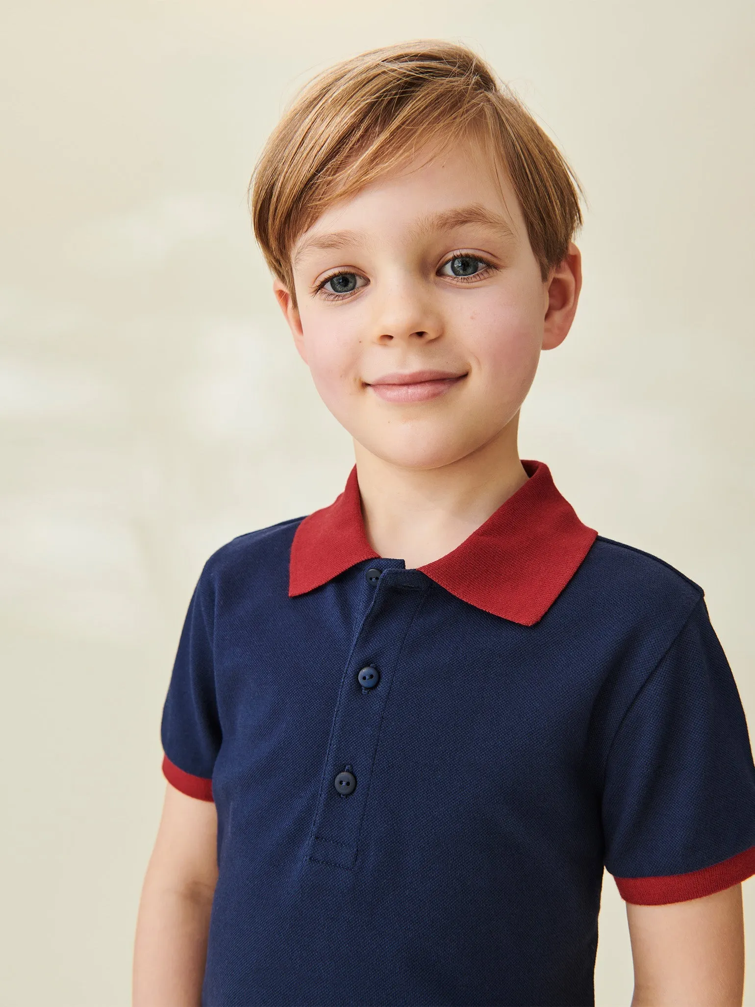 Navy Roco Boy Cotton Polo Shirt