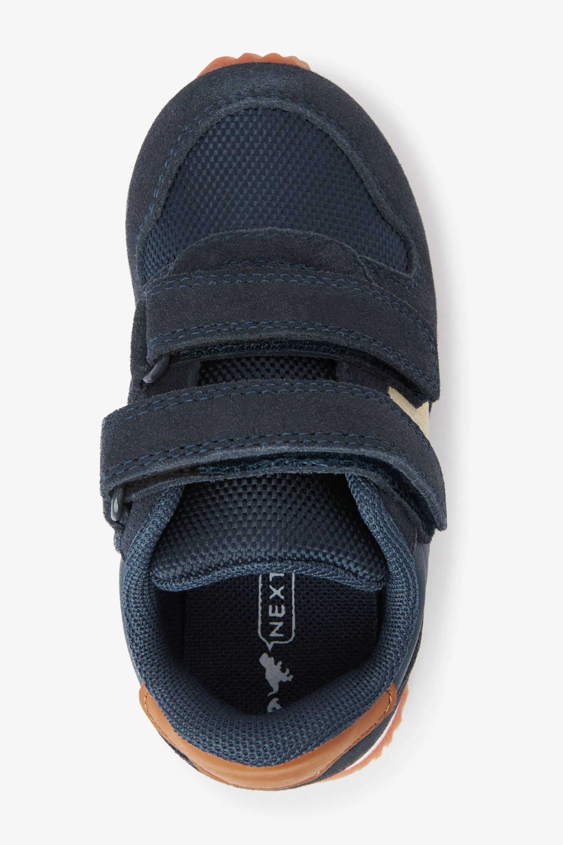 Navy Wide Fit (G) Double Strap Trainers