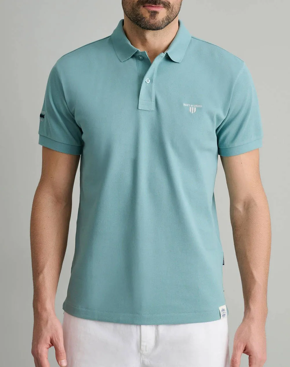 NAVY&GREEN POLO SHIRT-CUSTOM FIT