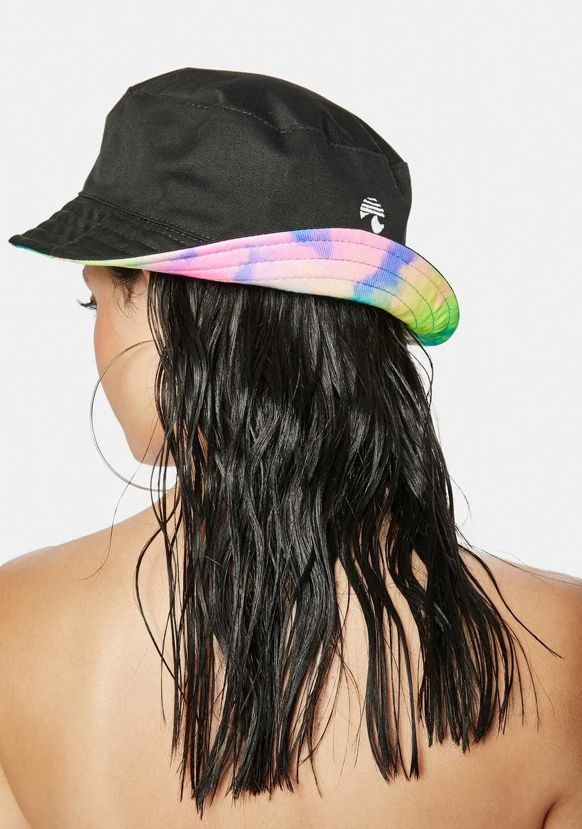 Neon Clouds Tie Dye Reversible Bucket Hat-