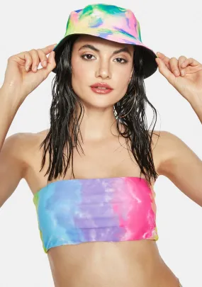 Neon Clouds Tie Dye Reversible Bucket Hat-