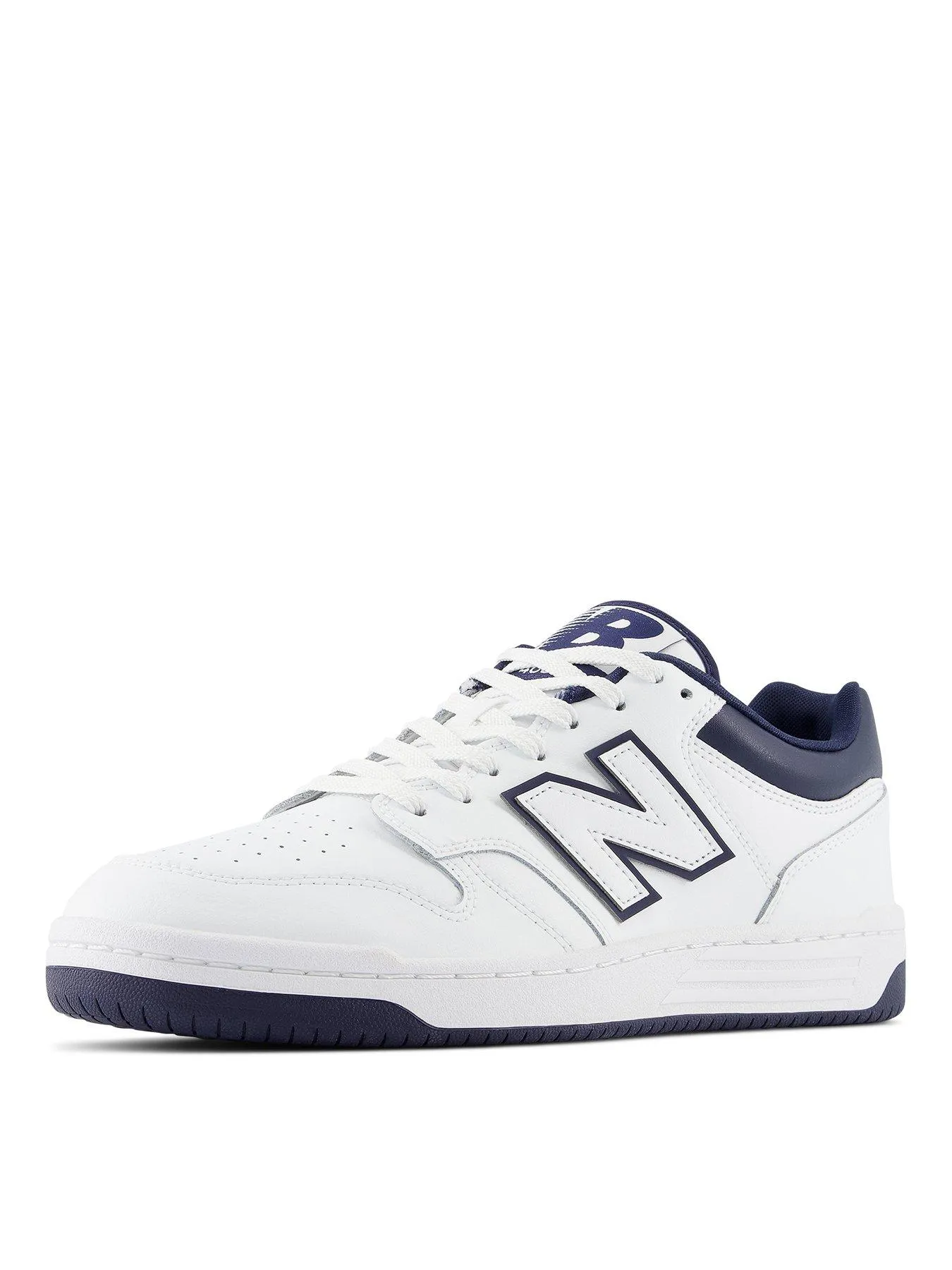 New Balance Mens 480L Trainers - White/Navy