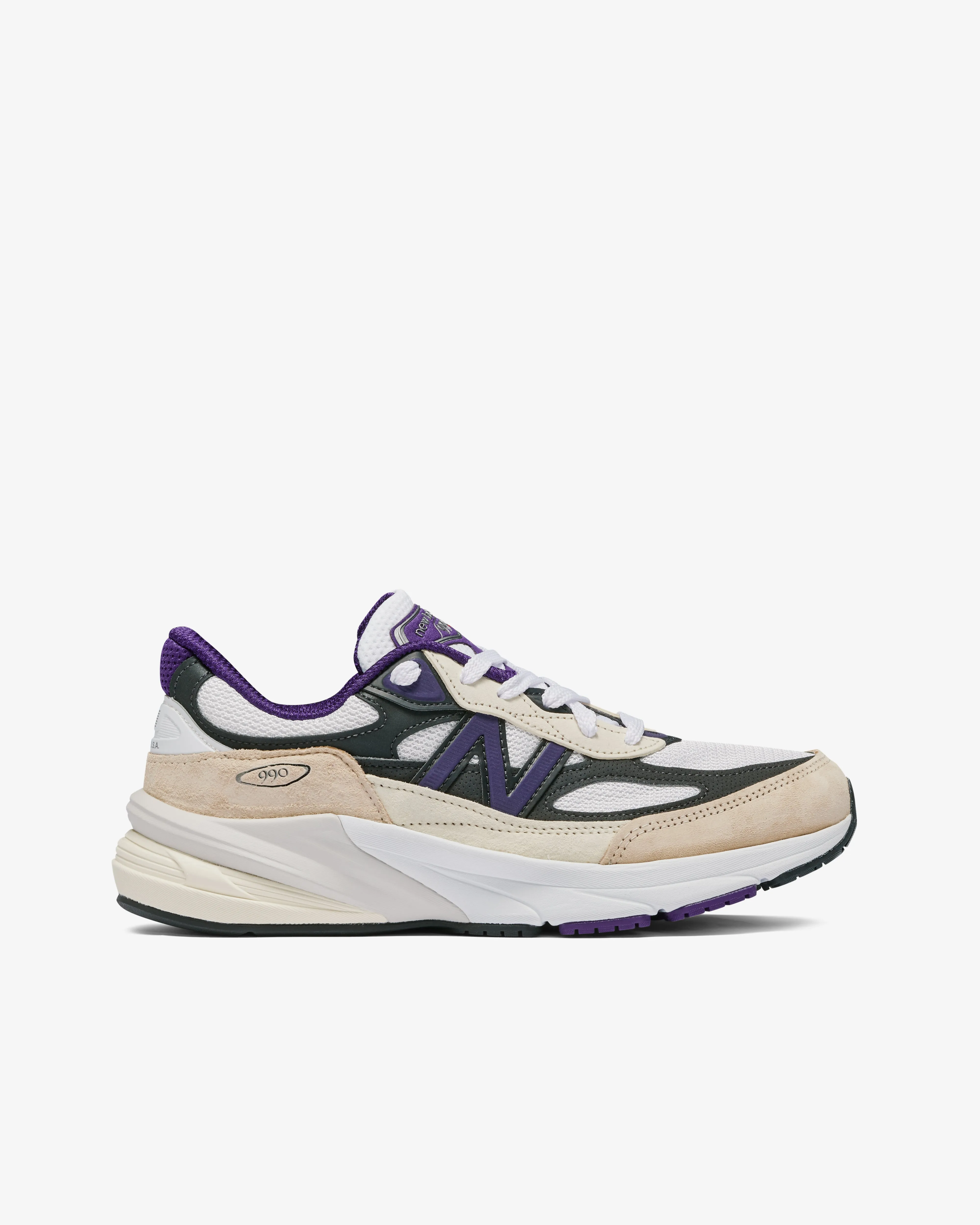 New Balance Men's U990WB6  White/Black/Plum