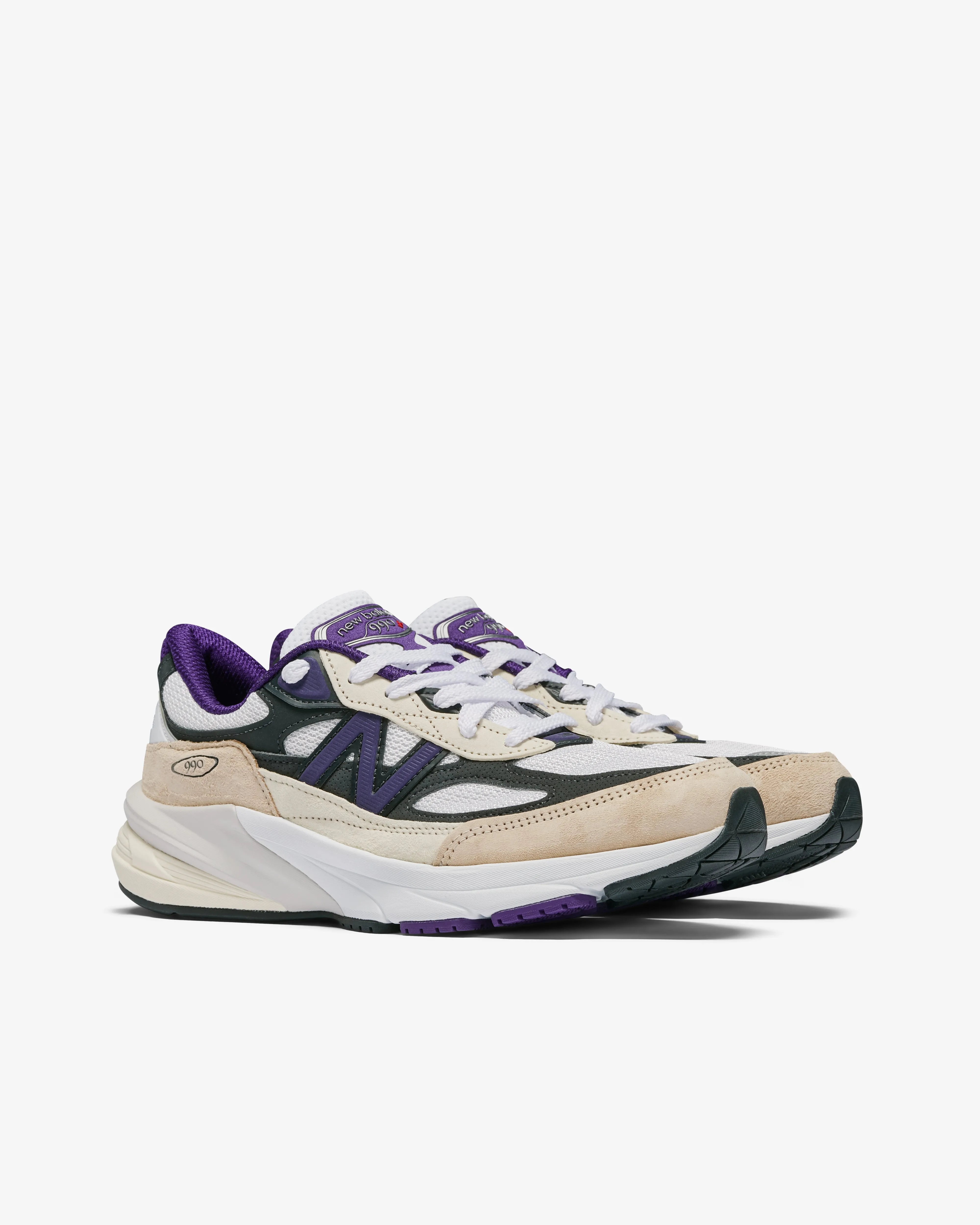 New Balance Men's U990WB6  White/Black/Plum