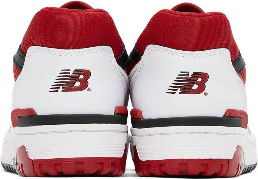 New Balance White & Red 550 Sneakers