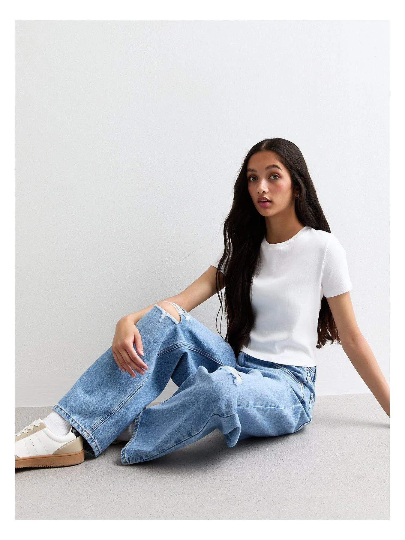 New Look 915 Girls Blue Wide Leg Jeans