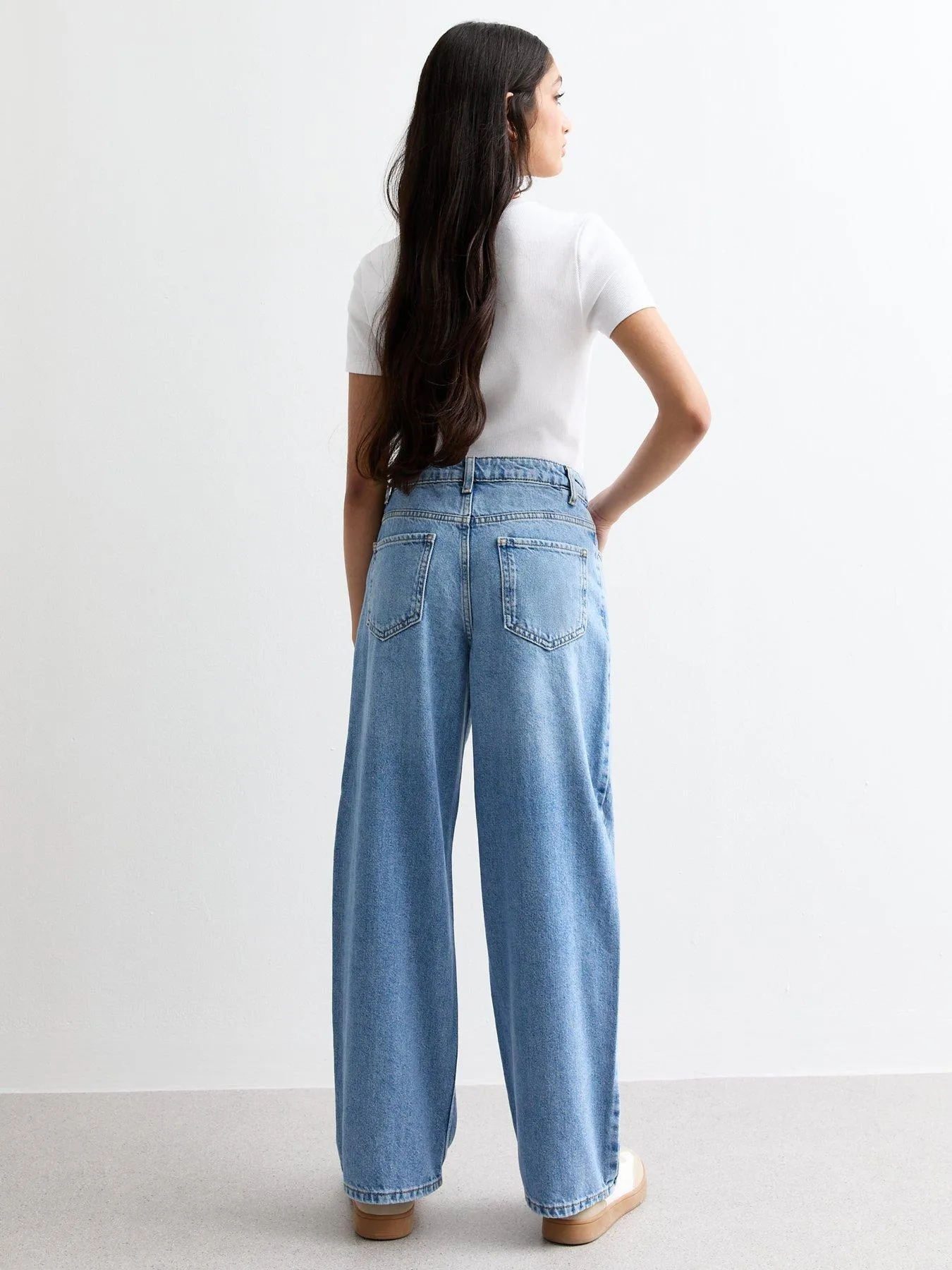 New Look 915 Girls Blue Wide Leg Jeans