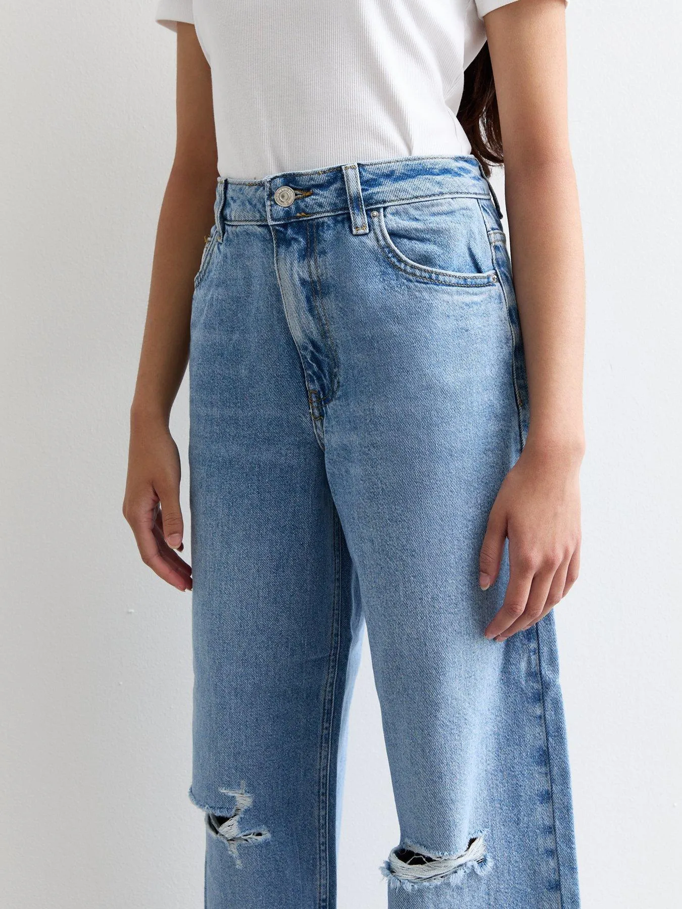 New Look 915 Girls Blue Wide Leg Jeans