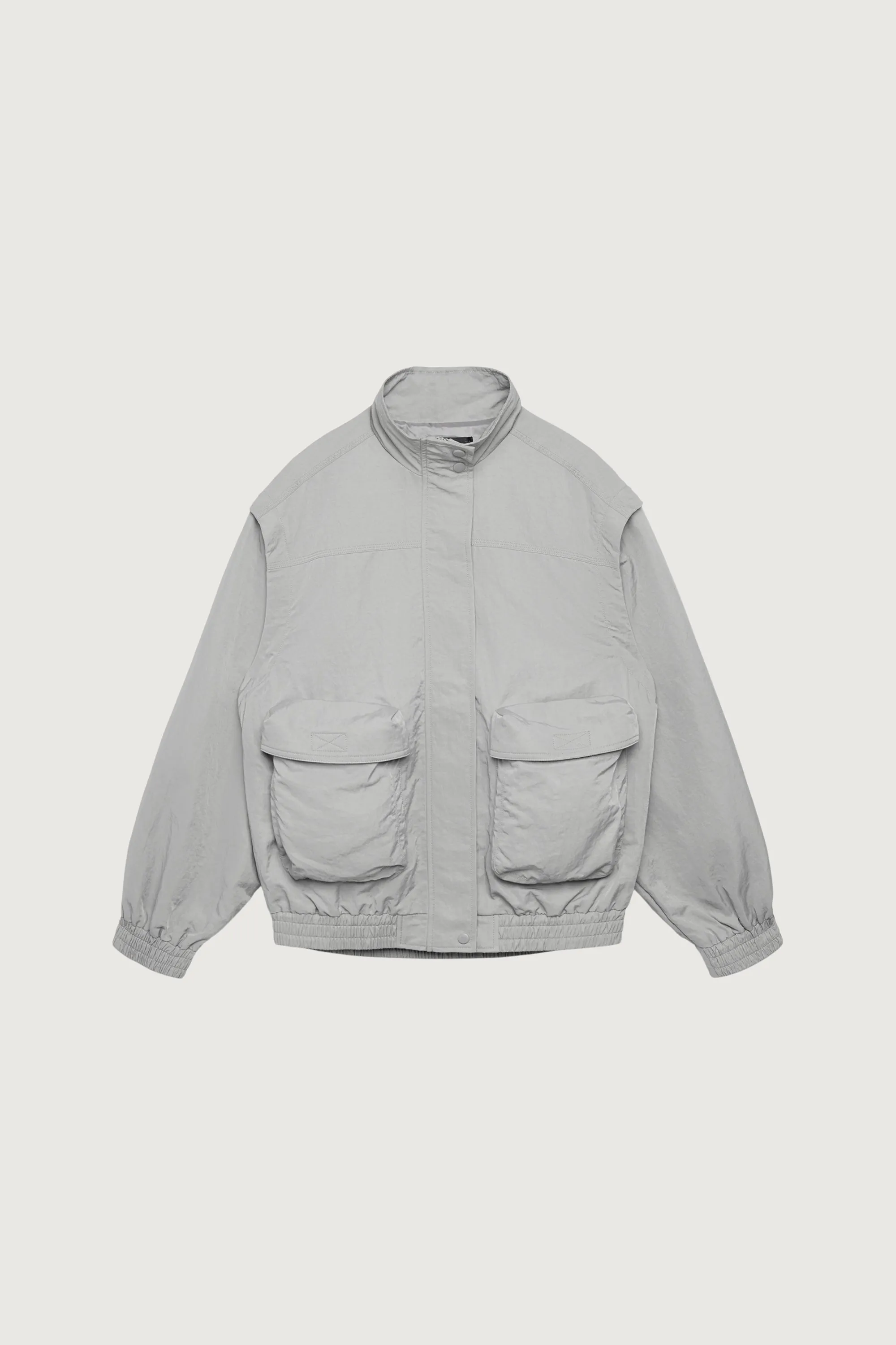 NYLON BOMBER WITH ZIP-OFF SLEEVES