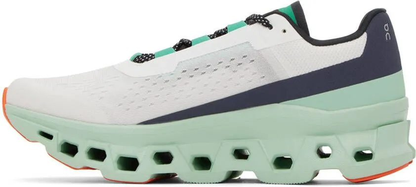 On White & Green Cloudm ster Sneakers