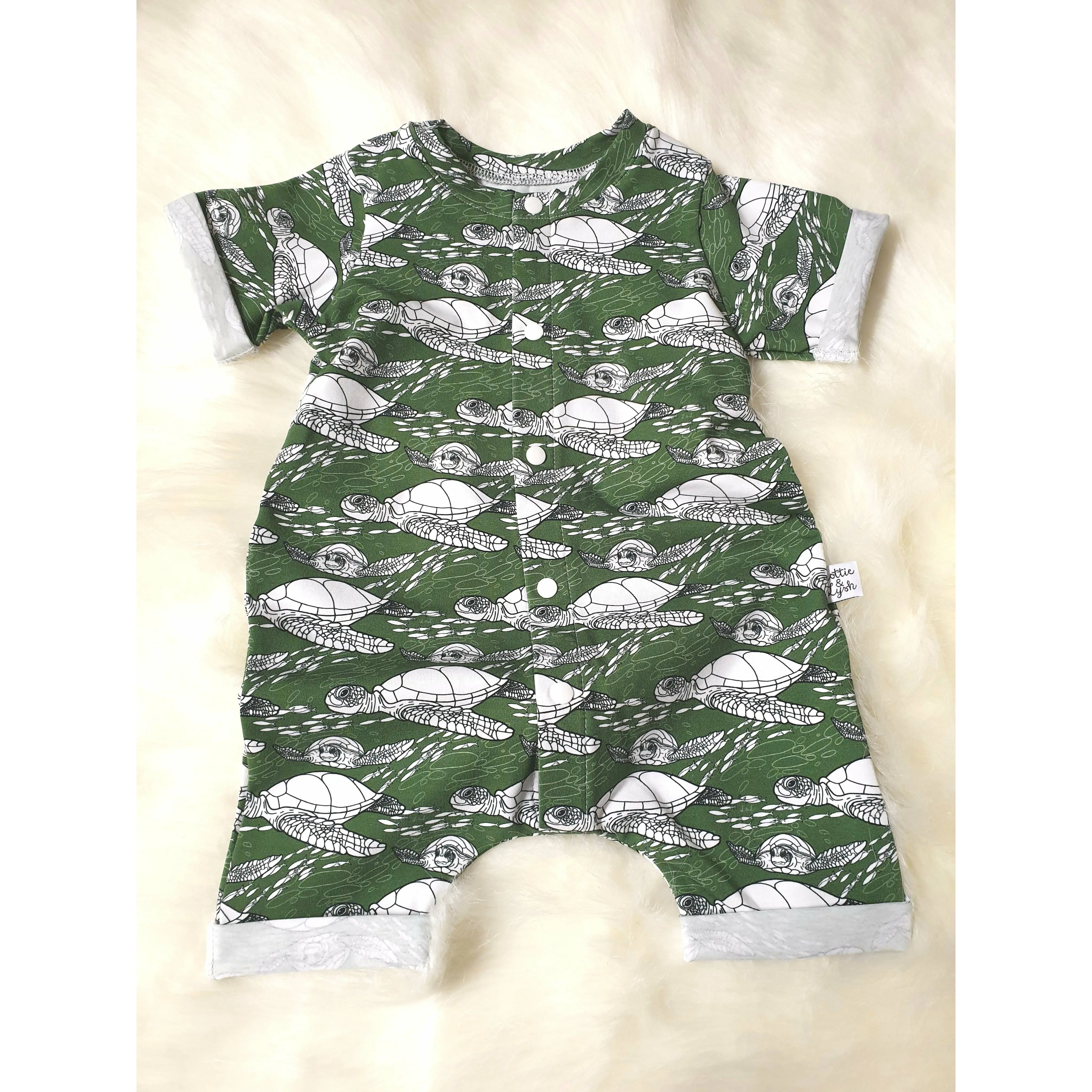 Organic Toddler Romper | Turtles Shortie