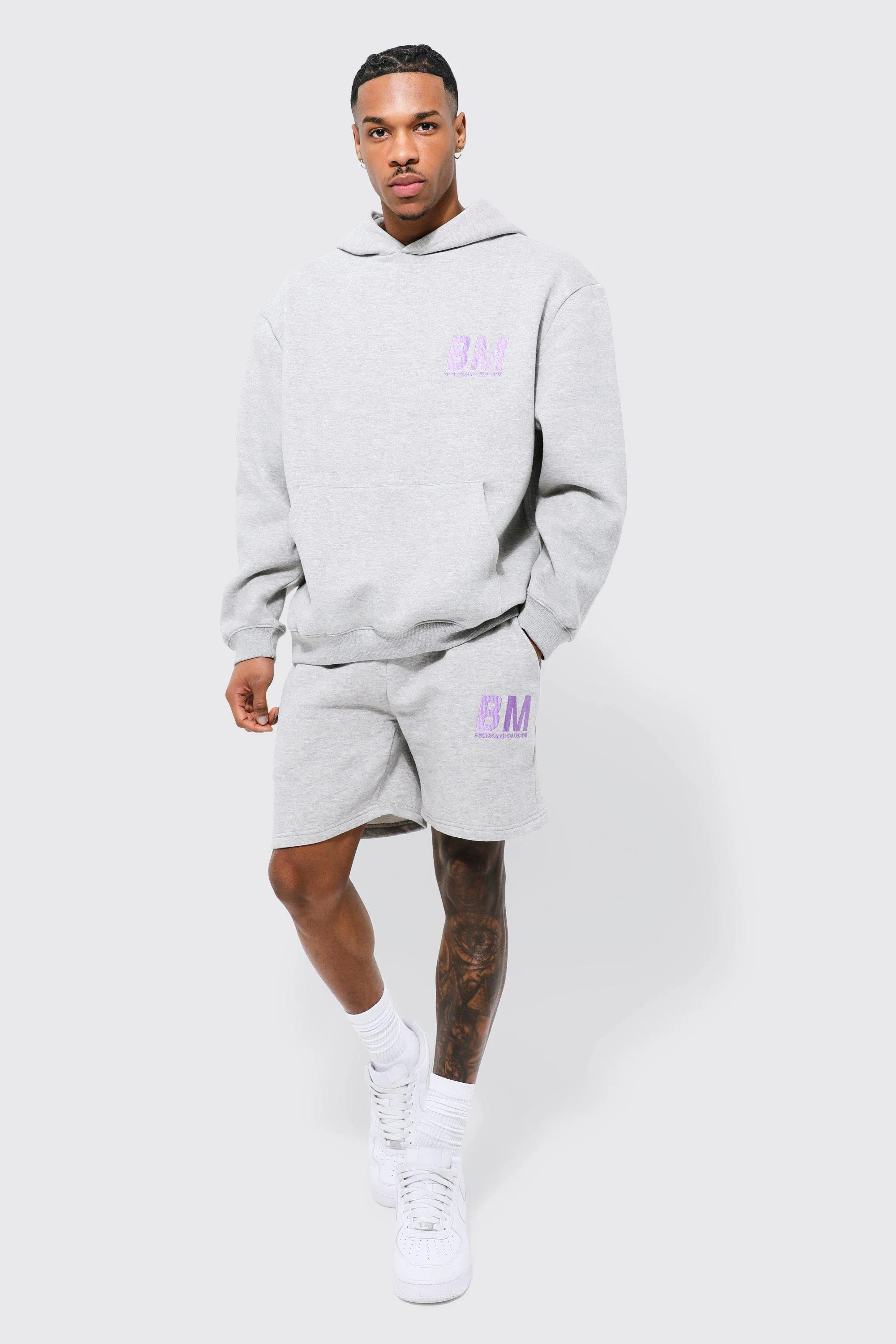 Oversized Bm Hooded Short Tracksuit