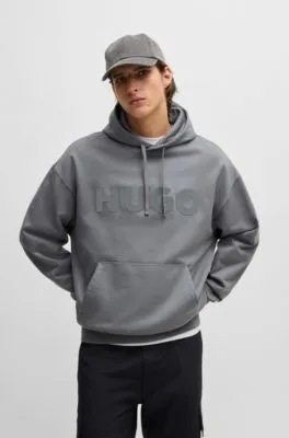 Oversized-fit hoodie in cotton terry with tonal logo