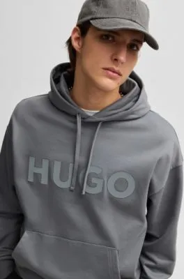 Oversized-fit hoodie in cotton terry with tonal logo