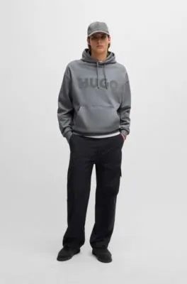 Oversized-fit hoodie in cotton terry with tonal logo