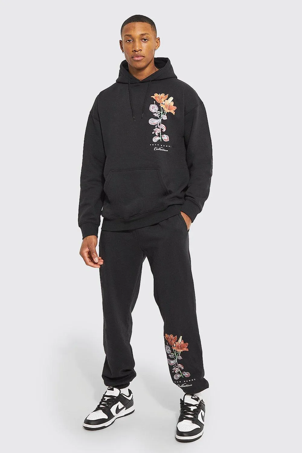 Oversized Floral Hooded Tracksuit