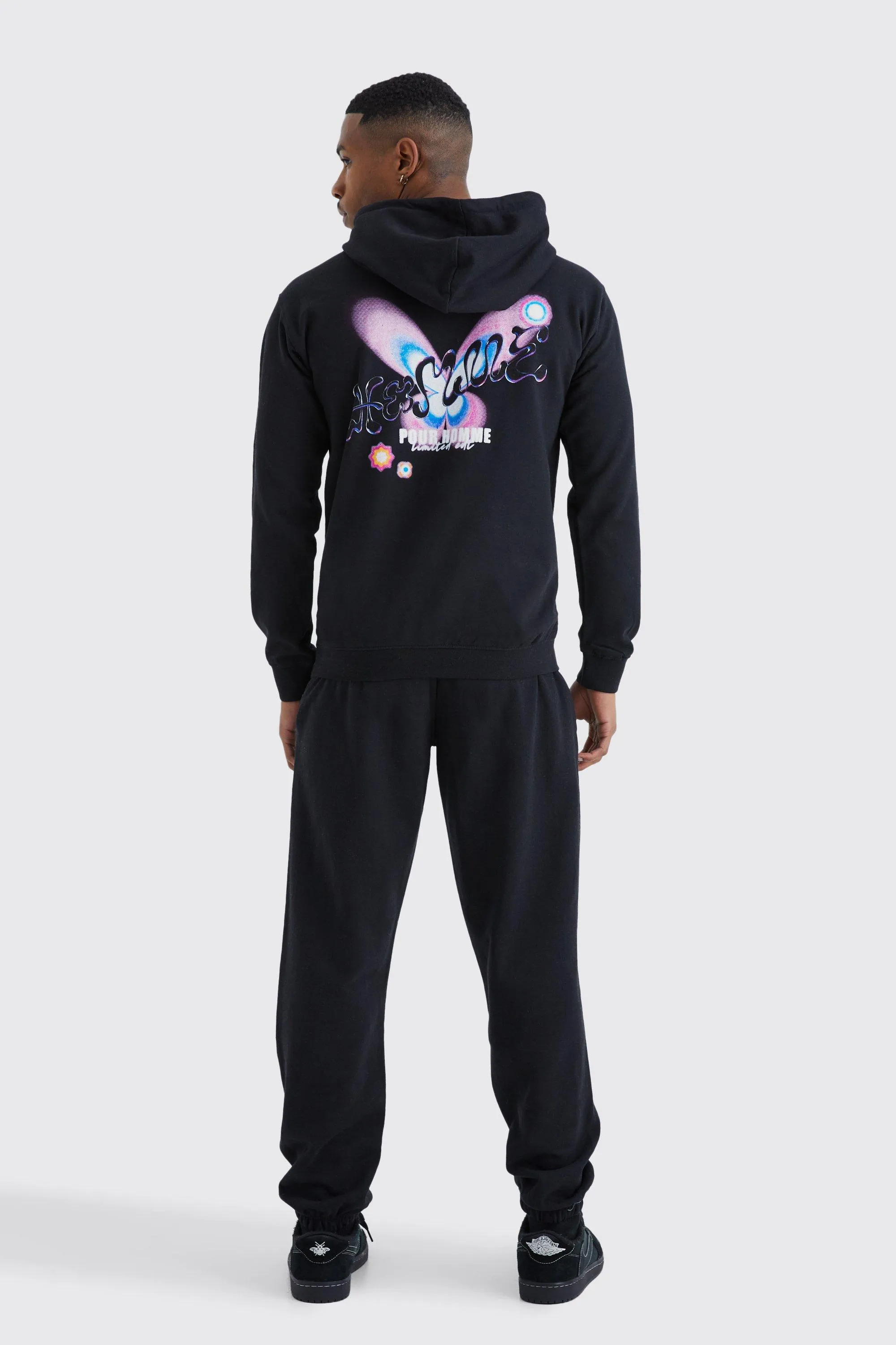 Oversized Homme Butterfly Hooded Tracksuit | boohooMAN UK